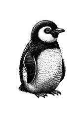 penguin vector sketch