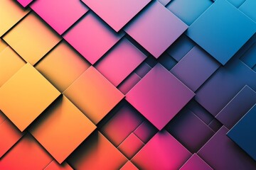 Vibrant Gradient Hues on a Geometric Pattern Wall Design at Dusk