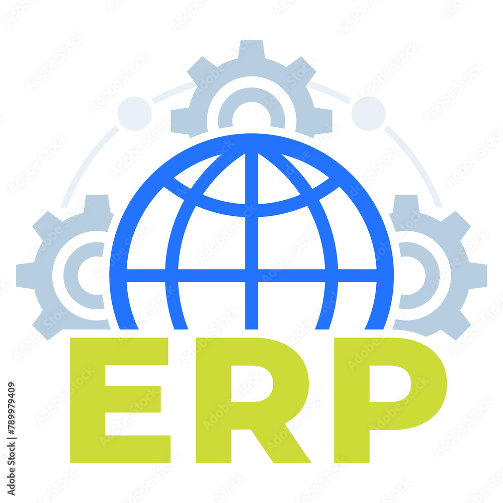 Wall mural erp icon on white