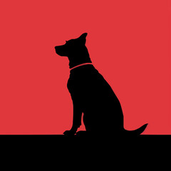 Dog | Minimalist and Simple Silhouette - Vector illustration