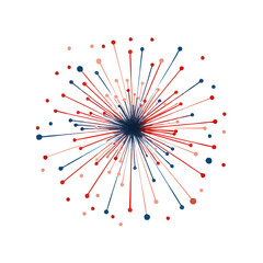 Fireworks | Minimalist and Simple Line White background - Vector illustration