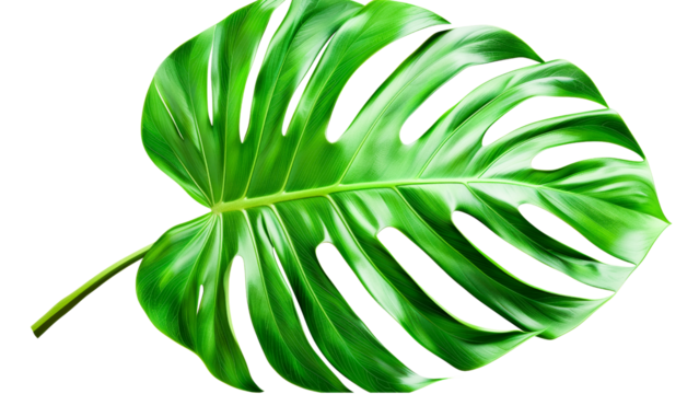 tropical green leaf isolated on white