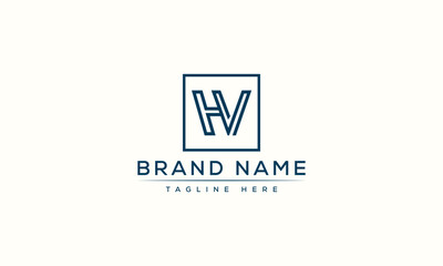 HV logo Design Template Vector Graphic Branding Element.