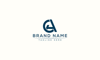 CA logo Design Template Vector Graphic Branding Element.