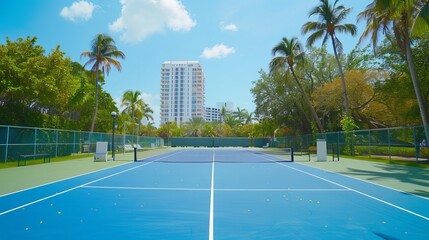 tennis court in miami  - obrazy, fototapety, plakaty