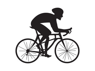 cycling man silhouette icon, cycle silhouette, bicycle silhouette vector, bicycle man silhouette,  sport, racing, vehicle, active concept.