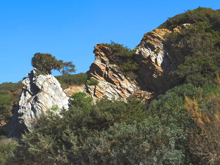 Hiking adventure fishermans trail named Rota Vicentina through the beautiful nature of Portugal