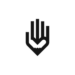 Creative Idea vector logo template. Logo of stylized pencil and love