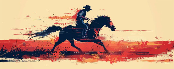 A man riding a horse in a western movie