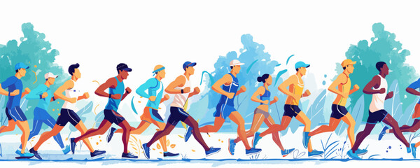 Marathon vector flat minimalistic isolated illustration