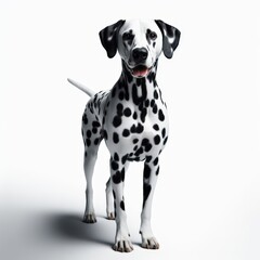 Image of isolated Dalmatian against pure white background, ideal for presentations
