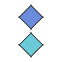 寒色四角のシンプル飾り枠セット