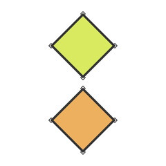 暖色四角のシンプル飾り枠セット