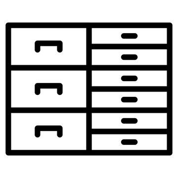 recommend clip art: A cabinet desk, drawer table icon