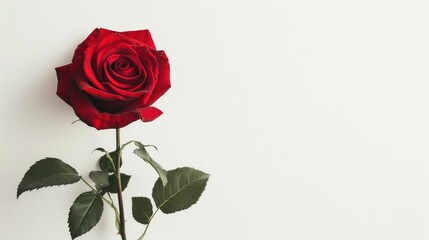 Red rose with a white background