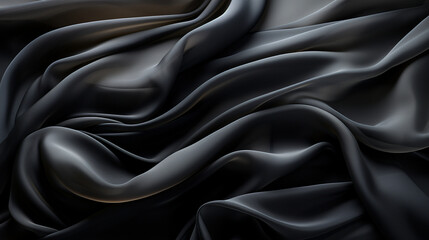 Obraz premium black transparent fabric wallpaper background сreated with Generative Ai