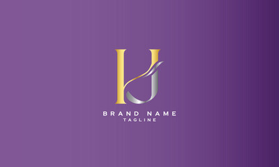 HJ, JH, Abstract initial monogram letter alphabet logo design