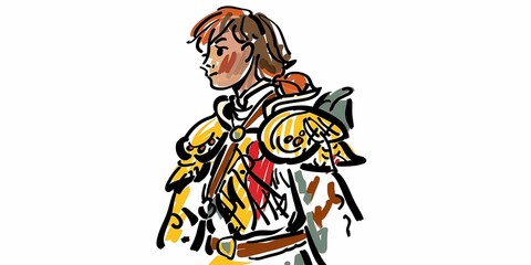 knight girl, medieval illustration, desktop background