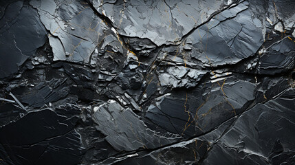 Black white rock texture. Dark gray stone granite background for design сreated with Generative Ai