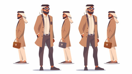 Fototapeta na wymiar Modern Arab business man in fashion outfit. Muslim pe