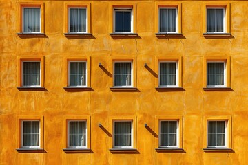 Fototapeta premium A small windows on the side wall of apartment panel buildings