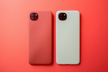 two smartphone on the isolated background