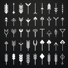 Arrow icons set. Arrow collection. Simple arrow big set сreated with Generative Ai