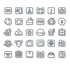 Set outline icons related to photography. Linear icon collection. Editable stroke сreated with Generative Ai
