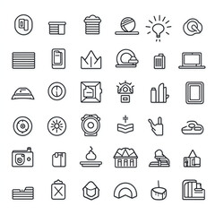 Set outline icons related to photography. Linear icon collection. Editable stroke сreated with Generative Ai