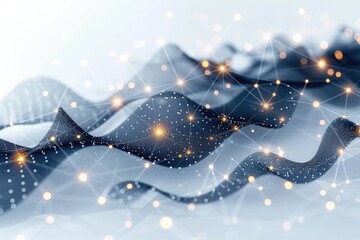 Abstract network computing circular dots connected with colorful lines background wallpaper design images