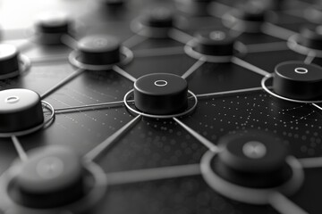 Abstract network computing circular dots connected with colorful lines background wallpaper design images