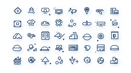 Digital Marketing set of web icons in line style. Marketing icons for web and mobile app сreated with Generative Ai