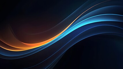 Abstract interplay of blue and orange hues against dark backdrop