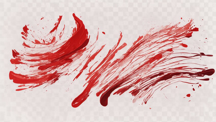 Red watercolor brush strokes on a white background.

