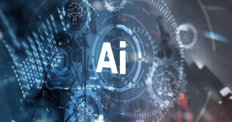 Ai concept. Artificial intelligence analytics. Futuristic technology transformation. Automation and...