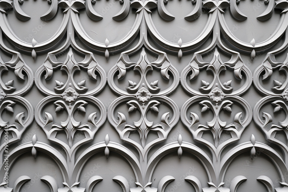 Poster Sophisticated classical 3d pattern. Gothic ornament. inspired by the gothic architecture. Background image. Created with Generative AI technology.