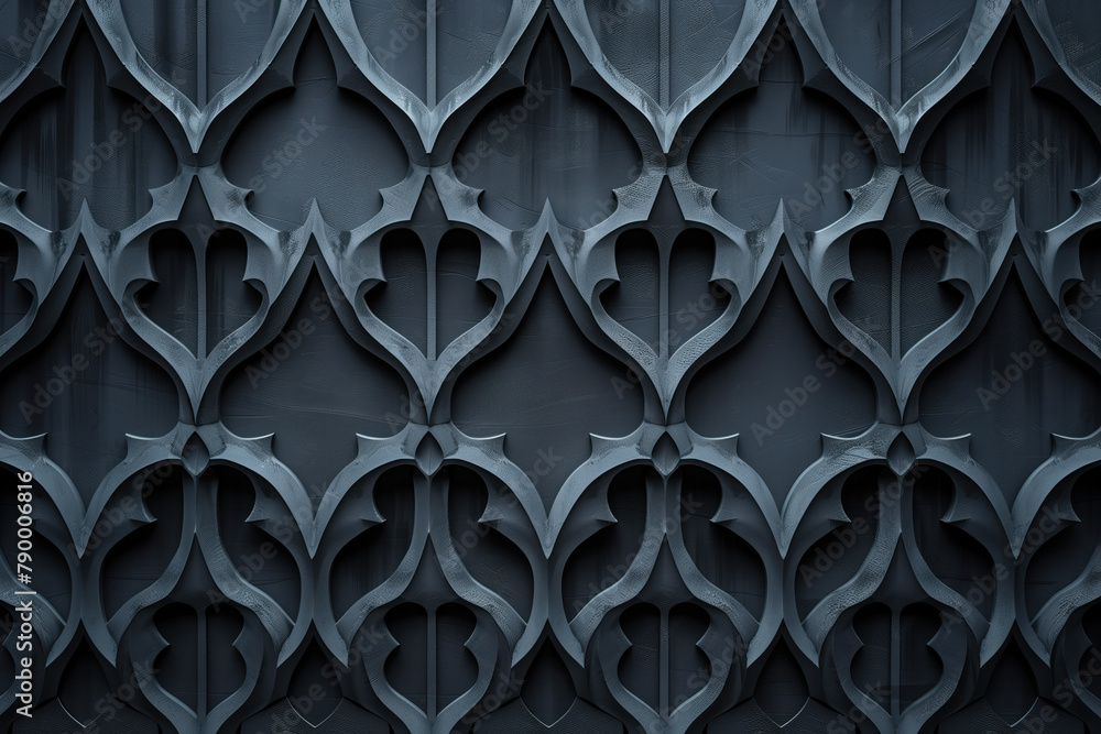 Poster sophisticated black classical 3d pattern. gothic ornament. inspired by the gothic architecture. back