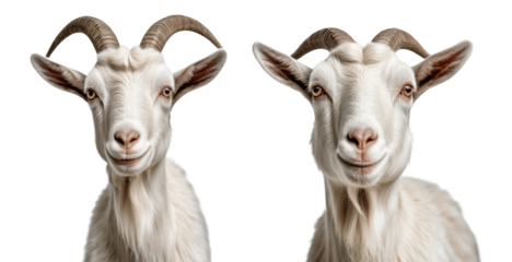 two young goat isolated on transparent background