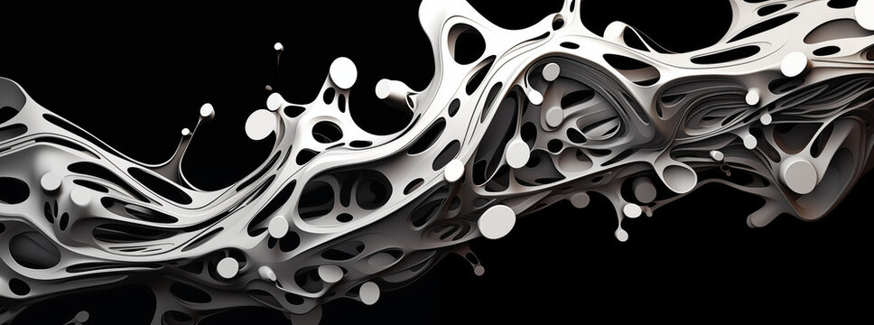 A white and black abstract image of a long
