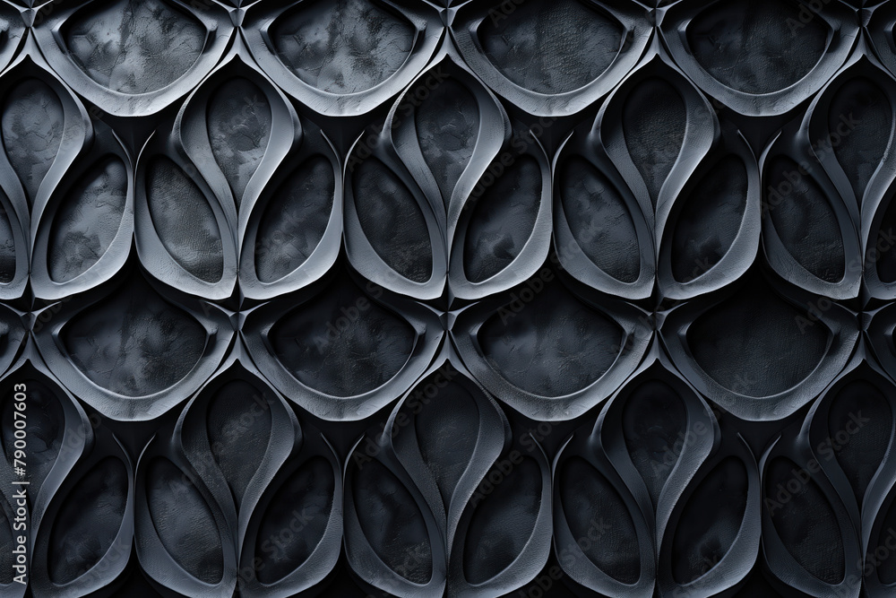 Poster sophisticated black classical 3d pattern. gothic ornament. inspired by the gothic architecture. back