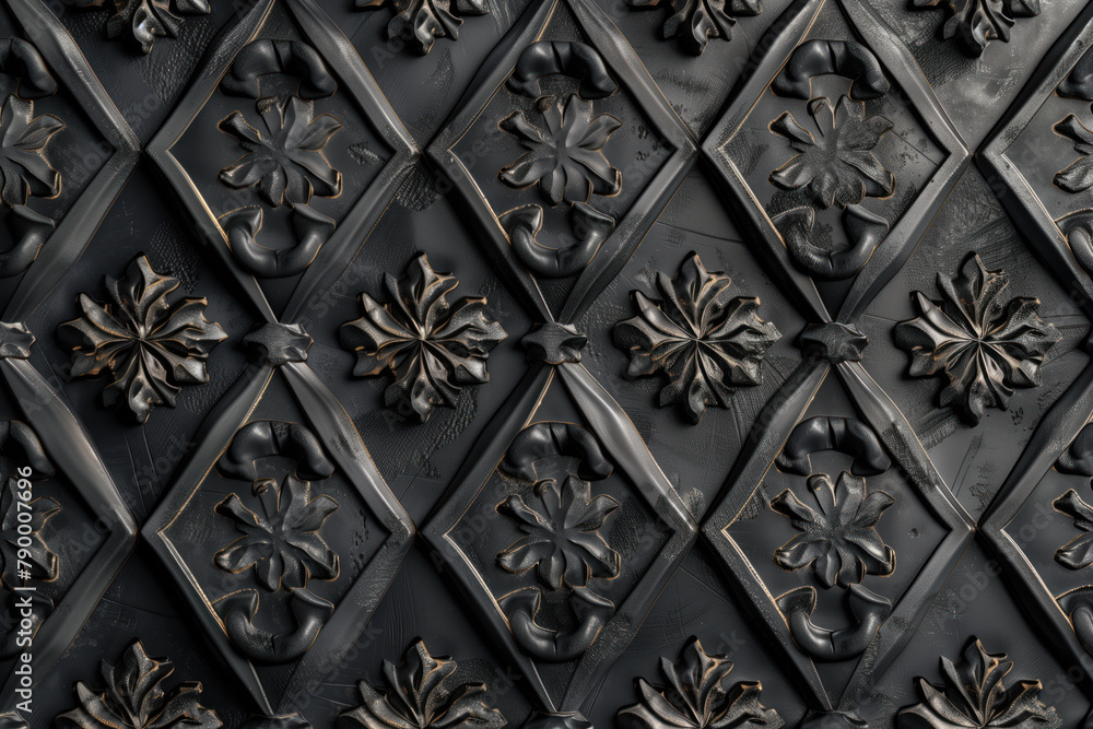 Poster sophisticated black classical 3d pattern. gothic ornament. inspired by the gothic architecture. back