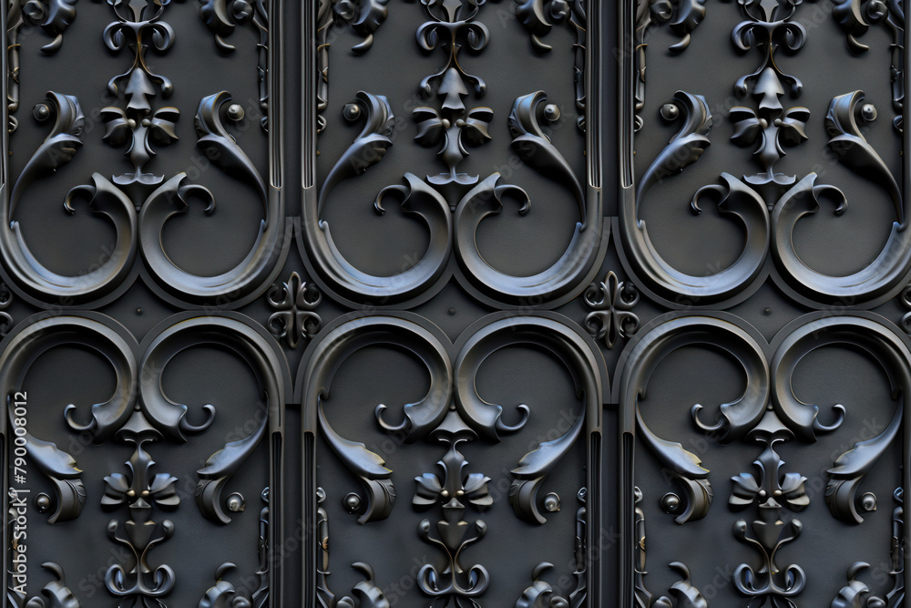 Poster sophisticated black classical 3d pattern. gothic ornament. inspired by the gothic architecture. back