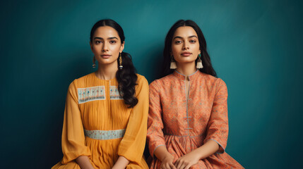 two young indian women sitting together