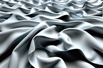 3d abstract render of grey fabric - obrazy, fototapety, plakaty