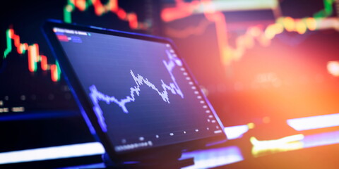 Planning and strategy financial portfolio and assets manager analyzing . Financial and banking