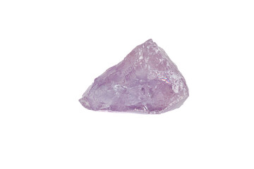 Amethyst mineral stone macro on white background