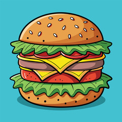 A drawing of a hamburger