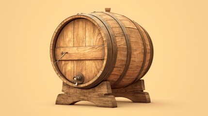 A wine barrel made of wood