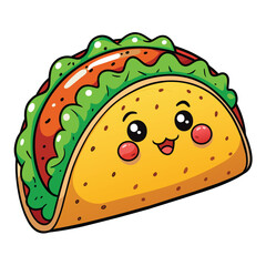 Hand drawn taco cartoon illustration