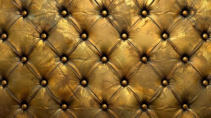 Fototapeta premium Brown leather upholstery with button pattern background